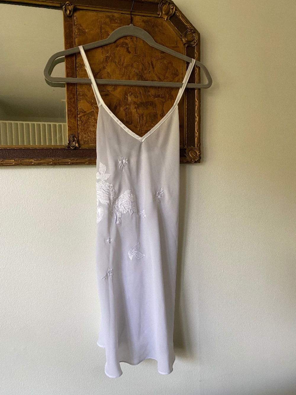 Vintage 1990s Victoria's Secret Collection White Floral Embroidered Babydoll S